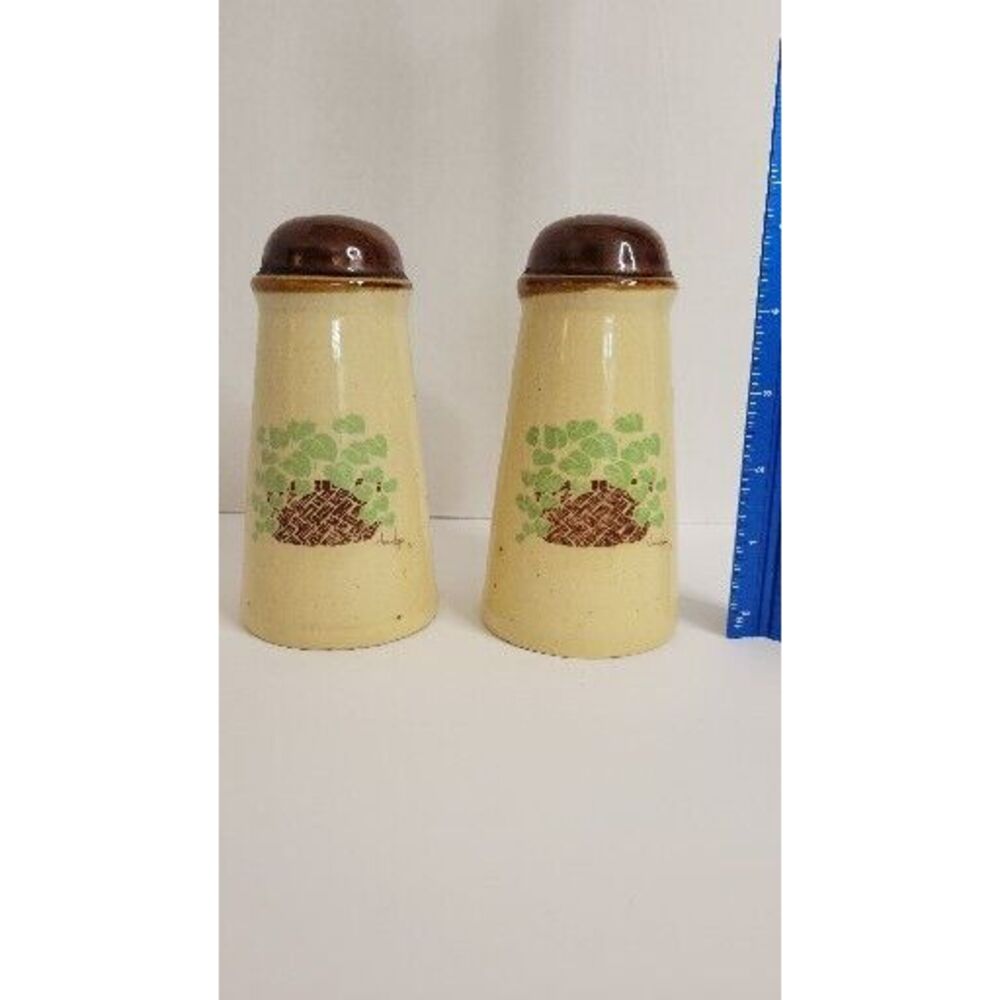 Pair Of Stoneware Nancy Lynn Salt And Pepper Shakers